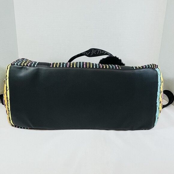 Luv Betsy Johnson Weekender Tote Duffel Travel Bag Pastel Vertical Stripes Large - Picture 12 of 13